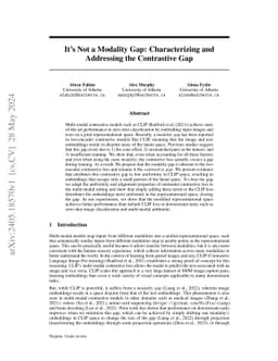 It's Not a Modality Gap: Characterizing and Addressing the Contrastive
  Gap