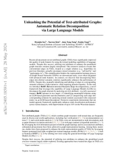 Unleashing the Potential of Text-attributed Graphs: Automatic Relation
  Decomposition via Large Language Models