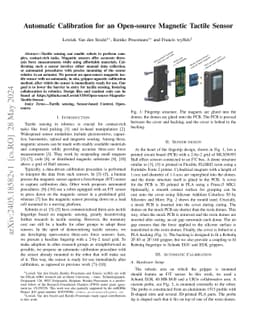 Automatic Calibration for an Open-source Magnetic Tactile Sensor