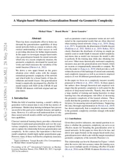 A Margin-based Multiclass Generalization Bound via Geometric Complexity