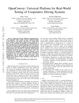 OpenConvoy: Universal Platform for Real-World Testing of Cooperative
  Driving Systems