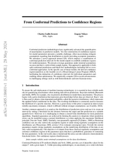 From Conformal Predictions to Confidence Regions