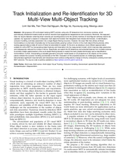 Track Initialization and Re-Identification for~3D Multi-View
  Multi-Object Tracking