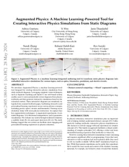Augmented Physics: A Machine Learning-Powered Tool for Creating
  Interactive Physics Simulations from Static Diagrams
