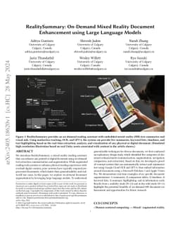 RealitySummary: On-Demand Mixed Reality Document Enhancement using Large
  Language Models