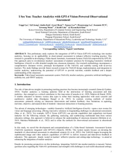 I See You: Teacher Analytics with GPT-4 Vision-Powered Observational
  Assessment