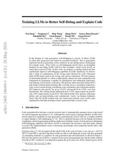 LeDex: Training LLMs to Better Self-Debug and Explain Code