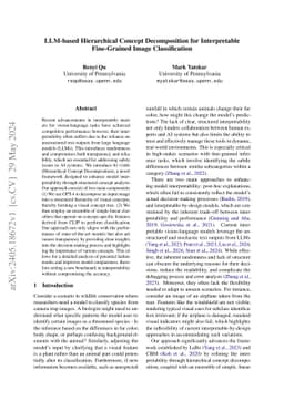 LLM-based Hierarchical Concept Decomposition for Interpretable
  Fine-Grained Image Classification