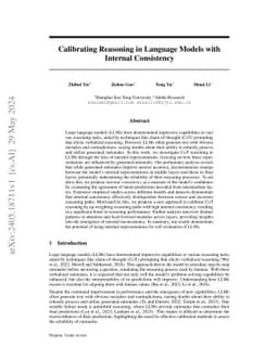 Calibrating Reasoning in Language Models with Internal Consistency