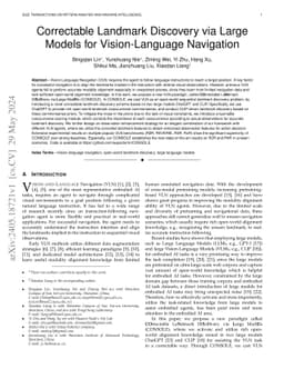 Correctable Landmark Discovery via Large Models for Vision-Language
  Navigation