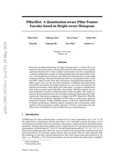 PillarHist: A Quantization-aware Pillar Feature Encoder based on
  Height-aware Histogram