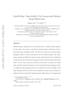 LLaMA-Reg: Using LLaMA 2 for Unsupervised Medical Image Registration