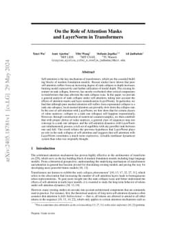 On the Role of Attention Masks and LayerNorm in Transformers
