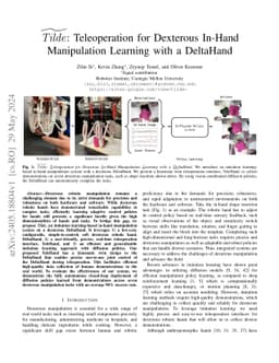Tilde: Teleoperation for Dexterous In-Hand Manipulation Learning with a
  DeltaHand
