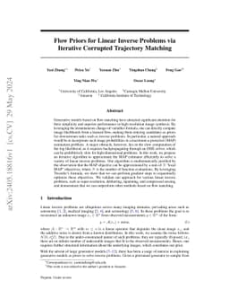 Flow Priors for Linear Inverse Problems via Iterative Corrupted Trajectory Matching