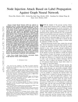 Node Injection Attack Based on Label Propagation Against Graph Neural
  Network