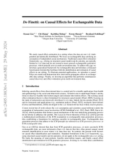 Do Finetti: On Causal Effects for Exchangeable Data
