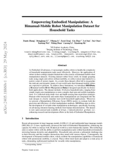 Empowering Embodied Manipulation: A Bimanual-Mobile Robot Manipulation
  Dataset for Household Tasks