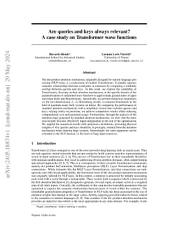 Are queries and keys always relevant? A case study on Transformer wave functions