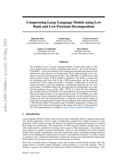 Compressing Large Language Models using Low Rank and Low Precision
  Decomposition