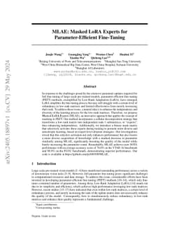 MLAE: Masked LoRA Experts for Parameter-Efficient Fine-Tuning
