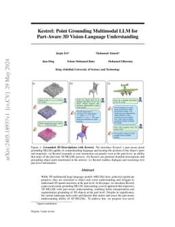 Kestrel: Point Grounding Multimodal LLM for Part-Aware 3D
  Vision-Language Understanding