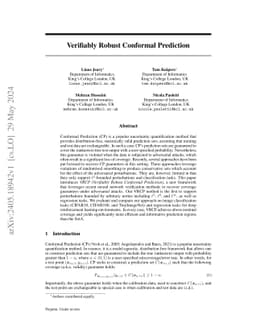 Verifiably Robust Conformal Prediction