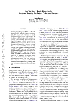 Are You Sure? Rank Them Again: Repeated Ranking For Better Preference
  Datasets