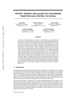 MAGIC: Modular Auto-encoder for Generalisable Model Inversion with Bias
  Corrections