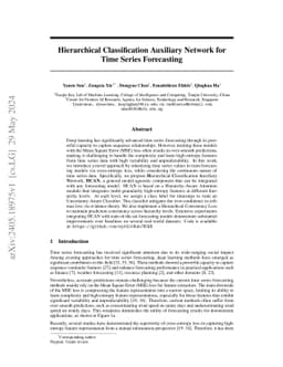 Hierarchical Classification Auxiliary Network for Time Series
  Forecasting