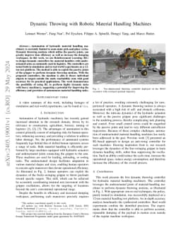 Dynamic Throwing with Robotic Material Handling Machines