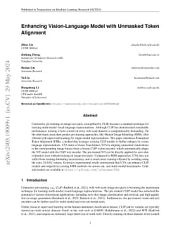 Enhancing Vision-Language Model with Unmasked Token Alignment