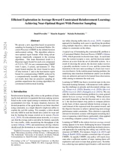 Efficient Exploration in Average-Reward Constrained Reinforcement
  Learning: Achieving Near-Optimal Regret With Posterior Sampling