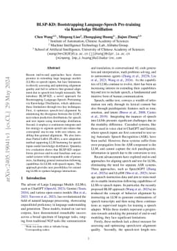BLSP-KD: Bootstrapping Language-Speech Pre-training via Knowledge
  Distillation