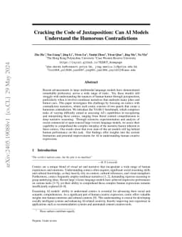Cracking the Code of Juxtaposition: Can AI Models Understand the
  Humorous Contradictions