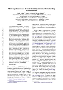 Multi-stage Retrieve and Re-rank Model for Automatic Medical Coding
  Recommendation