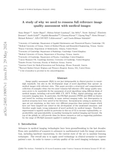 A study of why we need to reassess full reference image quality assessment with medical images