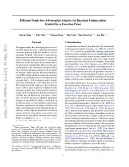Efficient Black-box Adversarial Attacks via Bayesian Optimization Guided
  by a Function Prior