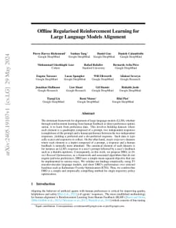 Offline Regularised Reinforcement Learning for Large Language Models
  Alignment