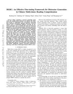 DGRC: An Effective Fine-tuning Framework for Distractor Generation in
  Chinese Multi-choice Reading Comprehension
