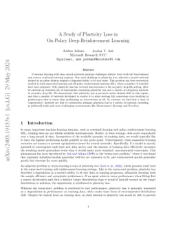 A Study of Plasticity Loss in On-Policy Deep Reinforcement Learning