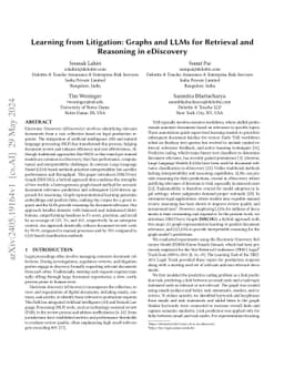 Learning from Litigation: Graphs and LLMs for Retrieval and Reasoning in eDiscovery