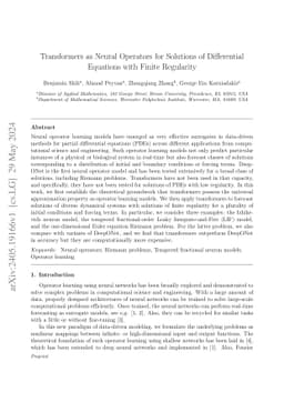Transformers as Neural Operators for Solutions of Differential Equations
  with Finite Regularity