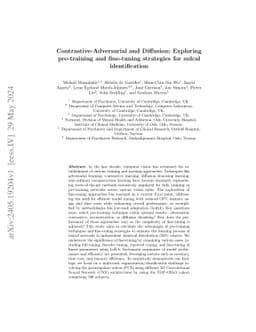 Contrastive-Adversarial and Diffusion: Exploring pre-training and
  fine-tuning strategies for sulcal identification