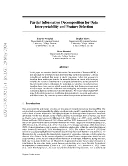 Partial Information Decomposition for Data Interpretability and Feature
  Selection