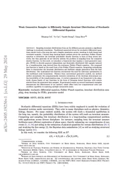 Weak Generative Sampler to Efficiently Sample Invariant Distribution of
  Stochastic Differential Equation