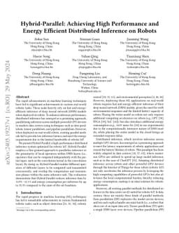 Hybrid-Parallel: Achieving High Performance and Energy Efficient
  Distributed Inference on Robots