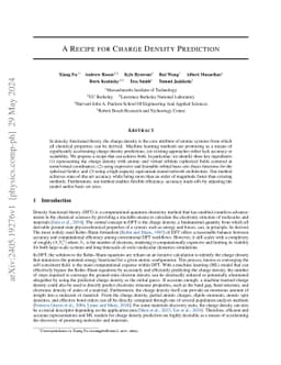 A Recipe for Charge Density Prediction