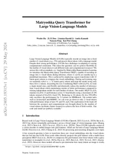 Matryoshka Query Transformer for Large Vision-Language Models