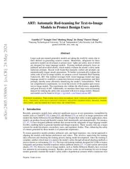 ART: Automatic Red-teaming for Text-to-Image Models to Protect Benign
  Users
